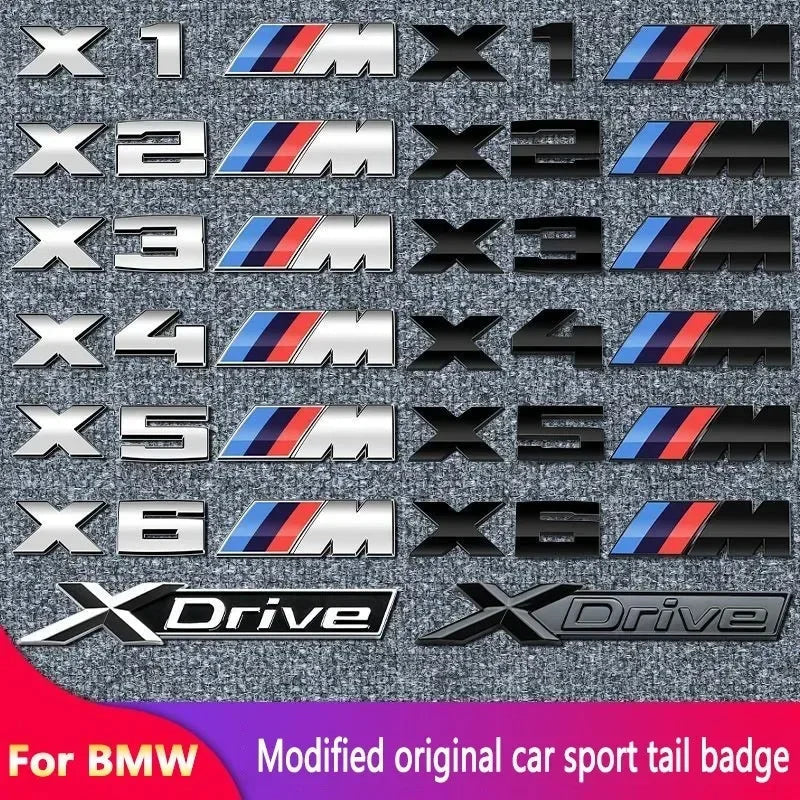 3D Metal Car Body Side Badge Body Rear Trunk Decor Sticker Modification For BMW M X1 X2 X3 X4 X5 E84 F26 E83 F25 E53 E70 E71 G02