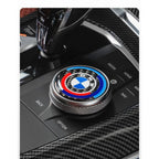 4.5CM 4.8CM Carbon Fibre Car Center Console Knob Stickers Decoration Accessories For BMW 1 2 3 4 5 6 Series GT Z4 X3 X4 X5 X6 X7