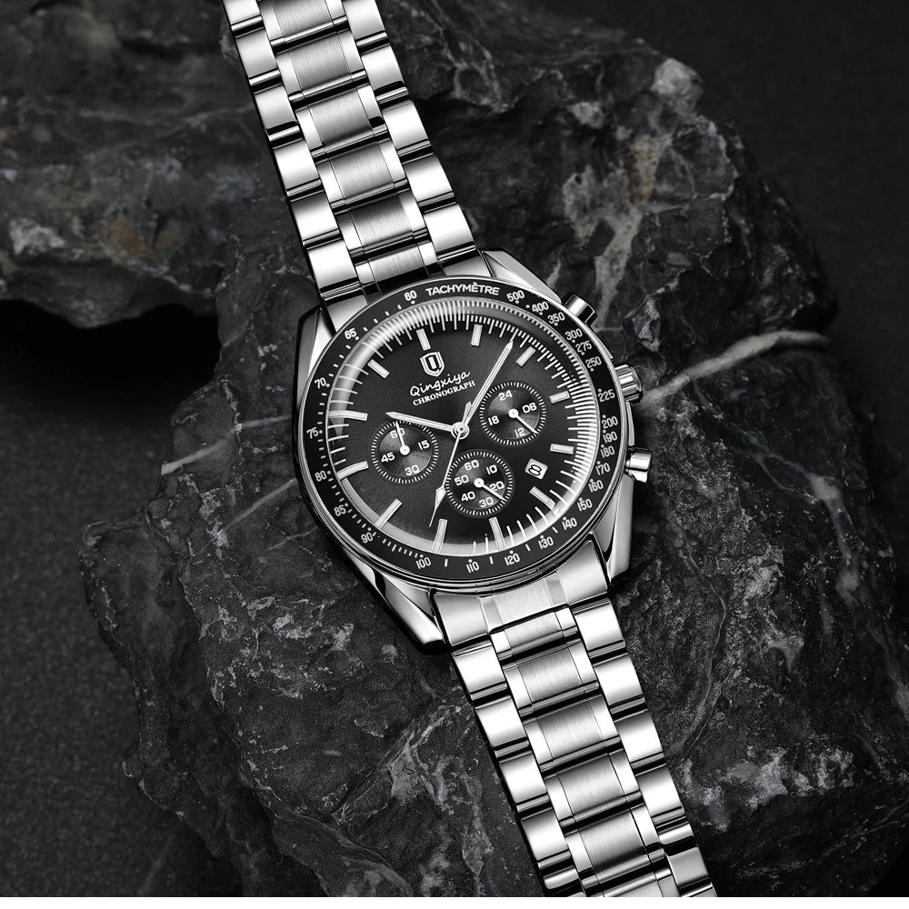 New Men Watch Calendar Business Quartz Watches Mens Top Brand Luxury Sport Waterproof Luminous Stainless Steel Man Wristwatches