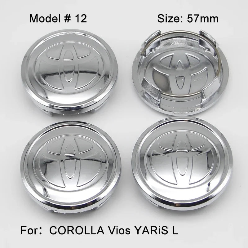 4Pcs 57/62mm Car Wheel Center Hub Cap Rim Cover For Toyota Corolla RAV4 LEVIN Yaris C-HR Camry Prado Prius Car Auto Accessories