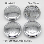 4Pcs 57/62mm Car Wheel Center Hub Cap Rim Cover For Toyota Corolla RAV4 LEVIN Yaris C-HR Camry Prado Prius Car Auto Accessories