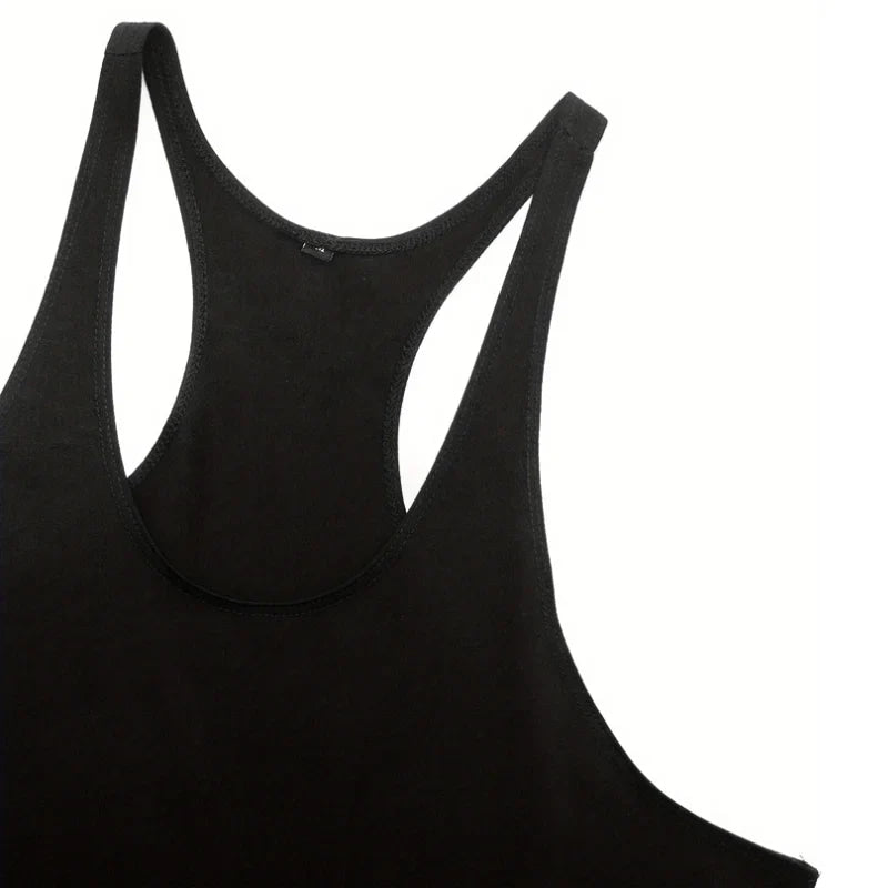 Mens Bodybuilding Faux Cotton Tank Top Gym Fitness Sports Sleeveless Top Skull Print Breathable Tank Top Mens Summer Tank Top