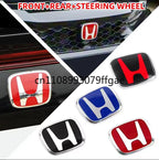 1pcs 3D H Custom Badge Decal for Honda Civic VEZEL CRV City Accord Fit Odyssey Car Hood Front Grill Rear Trunk H Logo Sticker