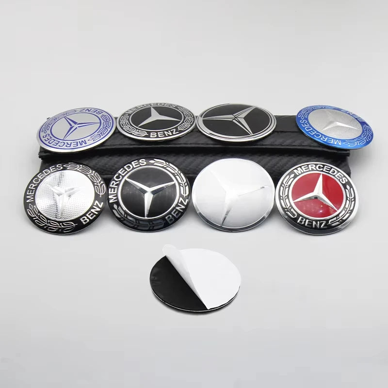 4 PCS 56mm 60mm 65mm Suitable for Mercedes Benz AMG Class W206 W205 W203 GLC Car Hub Cap Center Sticker Logo Badge Sticker