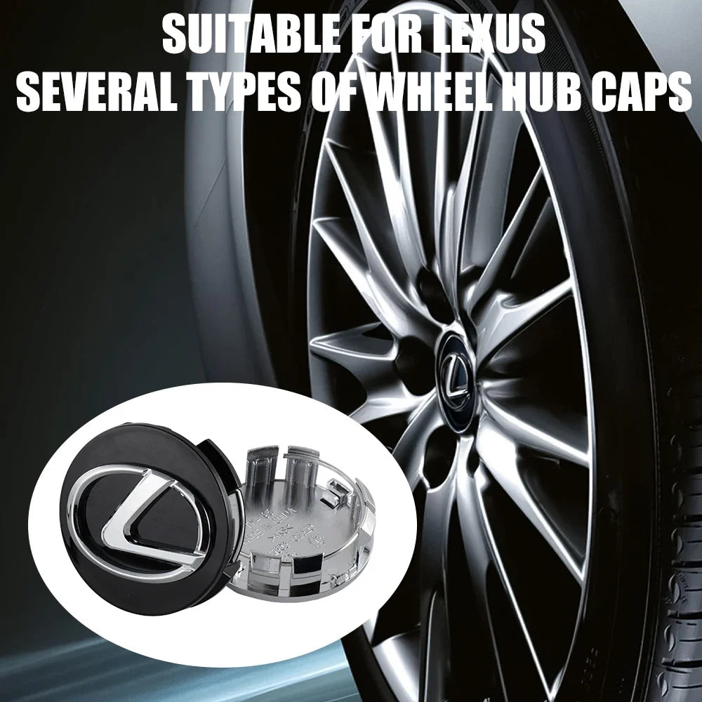 4PCS 60mm For Lexus FSPORT LBX NX RX 350h 450h ES UX 300e GS GX IS Car Wheel Tire Hub Center Cap Cover Auto Exterior Accessories