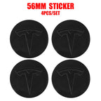 Hot 4pcs 56mm Car Wheel Center Hub Stickers Cap Emblem Cover Tesla Model 3 Model S Model X Y Juniper Roadster Wye Accessories