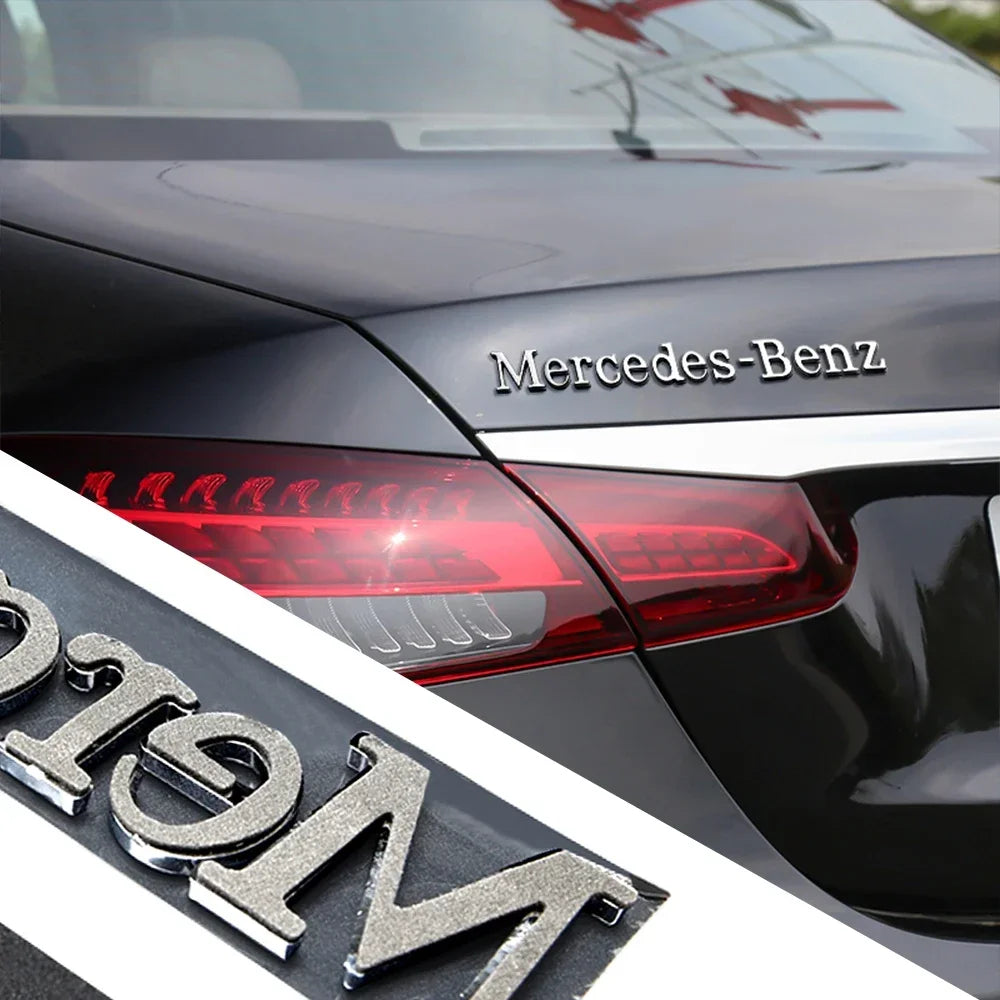 1pcs Car Badge Rear Trunk Body Sticker Emblem Decoration For Mercedes Benz AMG W108 W124 W126 W140 W205 W201