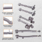 6-Piece Adjustable Lateral Traling Arm Link Kit for Subaru Impreza WRX Rear Suspension Adjustable for  STi GDA 02-07 Rear Full Set New