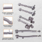 6-Piece Adjustable Lateral Traling Arm Link Kit for Subaru Impreza WRX Rear Suspension Adjustable for  STi GDA 02-07 Rear Full Set New