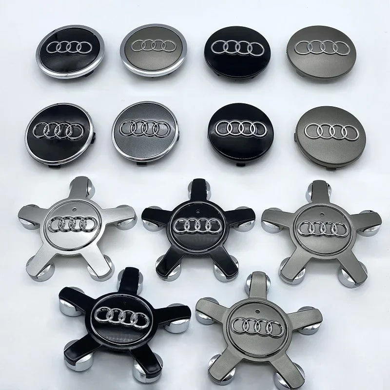 4pcs Audi 135MM Car Hub Caps 8R0601165 4F0601165 For A4 A5 A6 A7 Q3 Q5 A3 S5 Accessories Auto Wheel Center Cap Hubcap Rim Covers