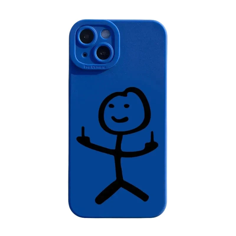 Cartoon Matchman Phone Case For iPhone 11 12 13 14 15 Pro Max XR XS X 7 8 Plus SE 2020 Shockproof Matte Soft TPU Silicone Cover