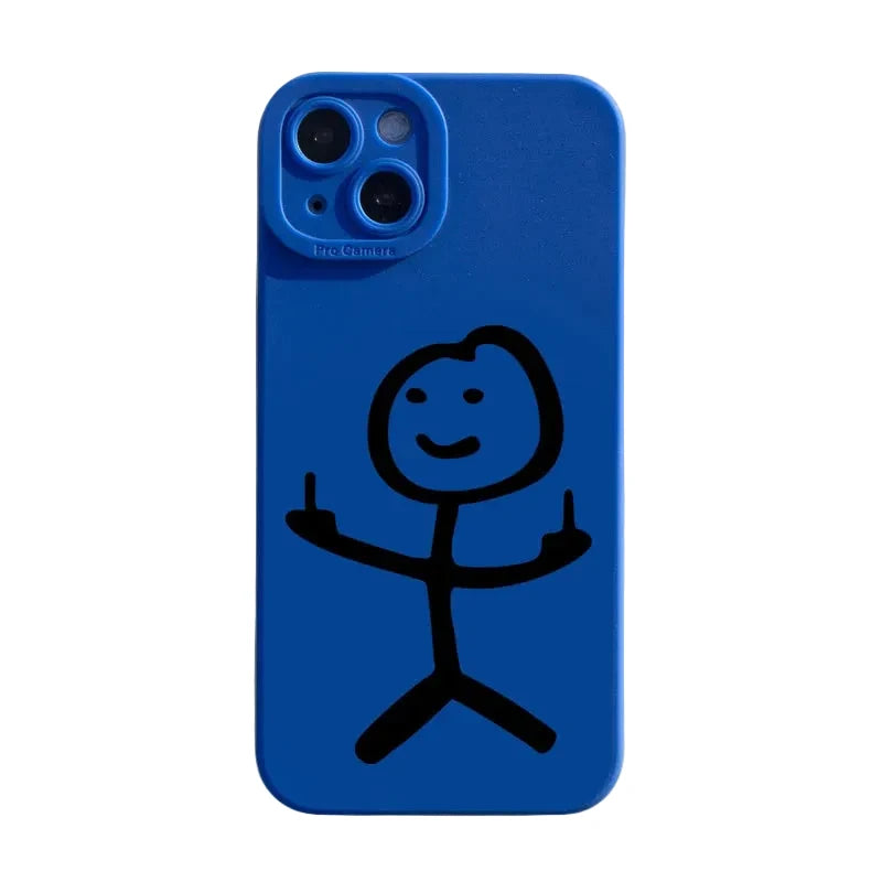 Cartoon Matchman Phone Case For iPhone 11 12 13 14 15 Pro Max XR XS X 7 8 Plus SE 2020 Shockproof Matte Soft TPU Silicone Cover