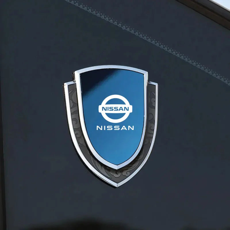 Car Metal Shield Emblem Car Side Fender Body Trunk Badge Sticker for Nissan Qashqai Juke Micra X-Trail Sentra Patrol Accessories