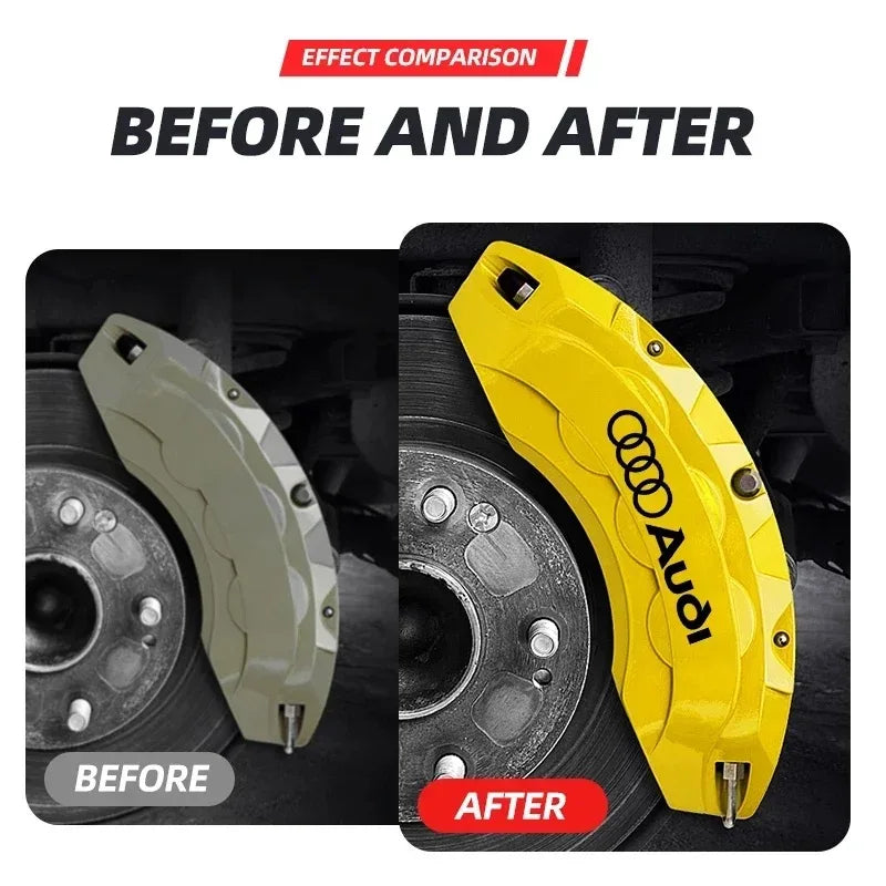 6pcs Car Caliper Sticker for Audi Sport Sline S3 A3 B5 B6 B7 B8 B9 8P 8V 8L A5 A4 C6 C5 A1 A6 A7 A8 Auto Logo Tire Brake Decals