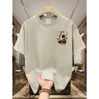 The latest 100% classic printed loose-fitting short-sleeved shirt is a high-quality top suitable for both men and women.