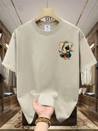 The latest 100% classic printed loose-fitting short-sleeved shirt is a high-quality top suitable for both men and women.