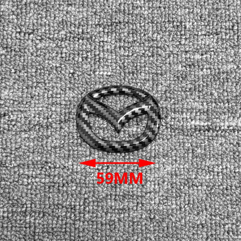 Car Front Grille Badge Trunk Emblem For 2014 15 16 17 18 19 Mazda 6 black Carbon steering wheel Rear Body Decal Accessories