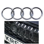For Audi A3 A4 A5 A6 A7 Q2 Q3 Q5 Q8 TT ABS Black Hood Front Bonnet Grill Rear Trunk Emblem Logo Badge Sticker Decal  4 Ring Logo