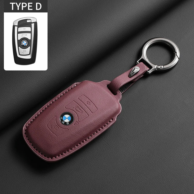 Soft Leather Car Key Case Full Cover Shell For BMW 1 2 3 4 5 6 Series X1 X3 X4 X5 X6 F36 F25 F26 F30 F34 F10 F07 F20 Z10 F15 F16