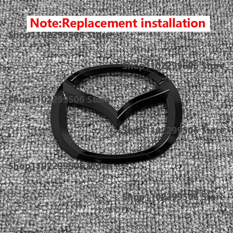 Mazda 3 sport glossy black ABS Car Front Grille Eemblem Rear Trunk Badge Sticker For 2008-2013 Mazda 3 Logo Accessories