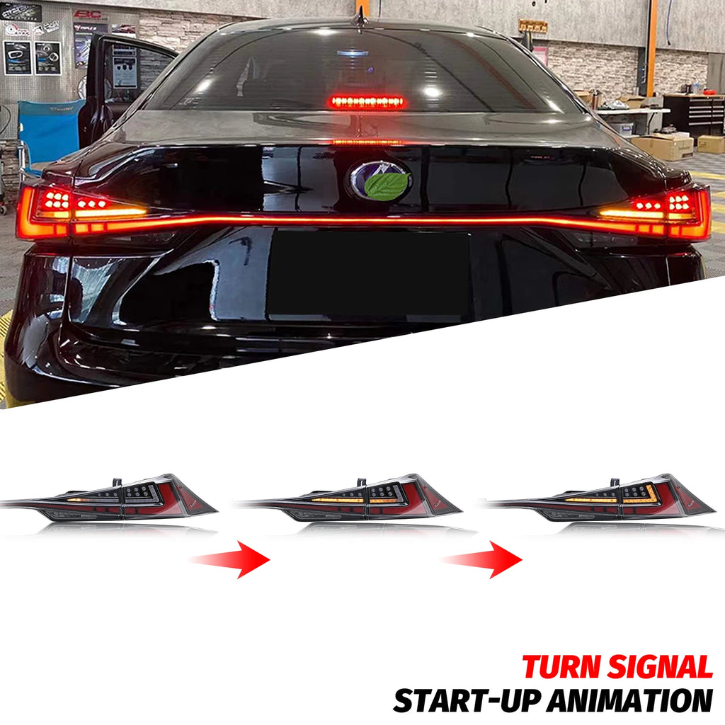 LED Tail Lights for Lexus IS250 IS350 IS200t IS300 ISF 3IS 2014-2020 Clear Sequential Turn Signal Rear Trunk Lid Lamps Assembly