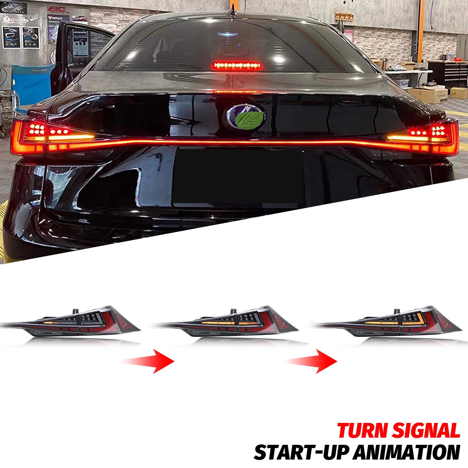 LED Tail Lights for Lexus IS250 IS350 IS200t IS300 ISF 3IS 2014-2020 Clear Sequential Turn Signal Rear Trunk Lid Lamps Assembly