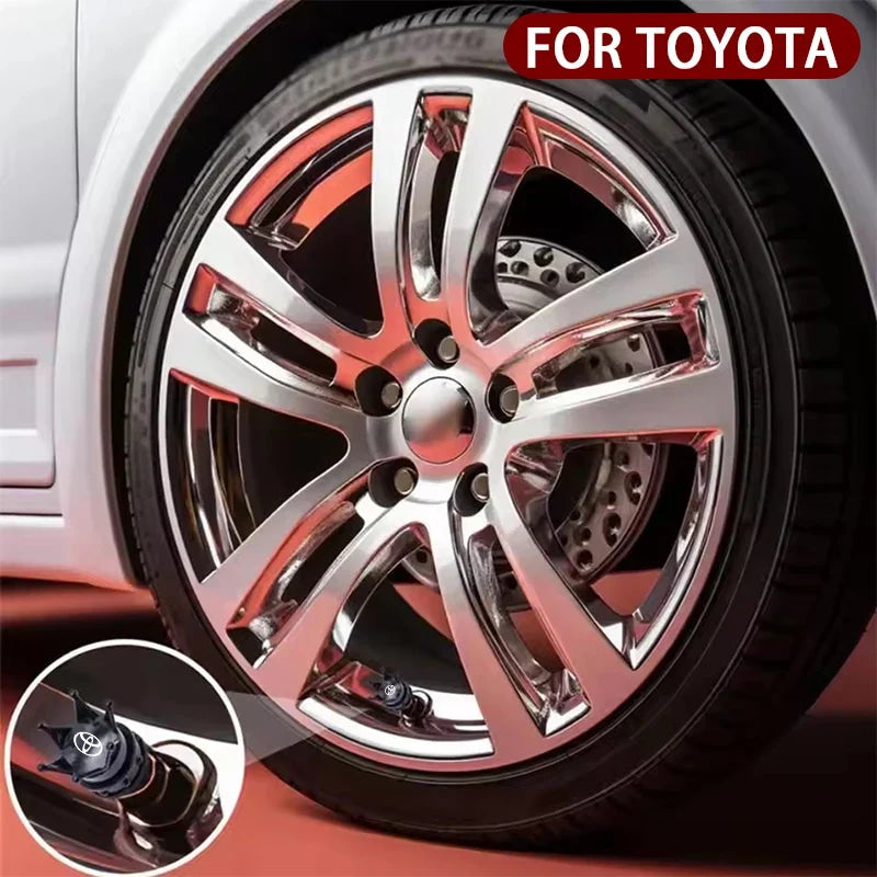 4PCS Crown Style Tire Valve Stem Caps, Air Caps Cover, Aluminum Alloy Dustproof And Waterproof Valve Caps Cover For All Toyota