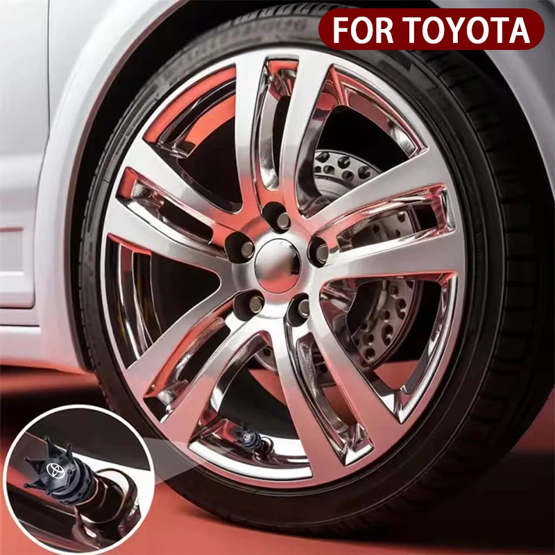 4PCS Crown Style Tire Valve Stem Caps, Air Caps Cover, Aluminum Alloy Dustproof And Waterproof Valve Caps Cover For All Toyota