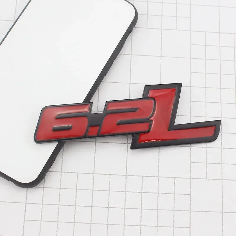 3D Metal 6.2L Logo Car Rear Boot Trunk Emblem Badge Sticker For Ford Raptor F150 Hummer H2 Chevrolet C7 Camaro Dodge Challenger