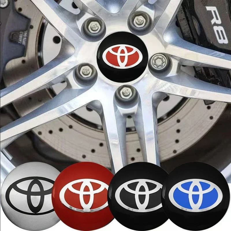 4pcs 56mm Car Styling Wheel Center Hub Caps Stickers Badge Emblem Decoration Decal For Toyota Corolla Auris Yaris CHR Rav4 Hilux