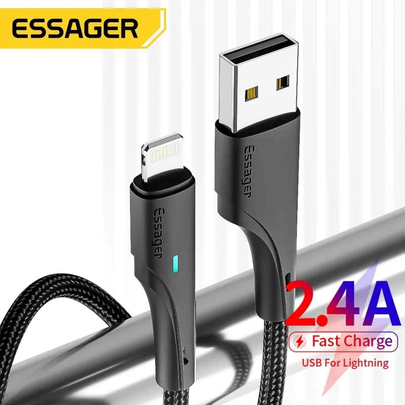Essager USB Cable For iPhone 13 12 11 Pro Max XR XS 8 7 6s 5 Plus Fast Charging Wire For iPhone Charger Charging Cable Cord