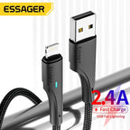 Essager USB Cable For iPhone 13 12 11 Pro Max XR XS 8 7 6s 5 Plus Fast Charging Wire For iPhone Charger Charging Cable Cord