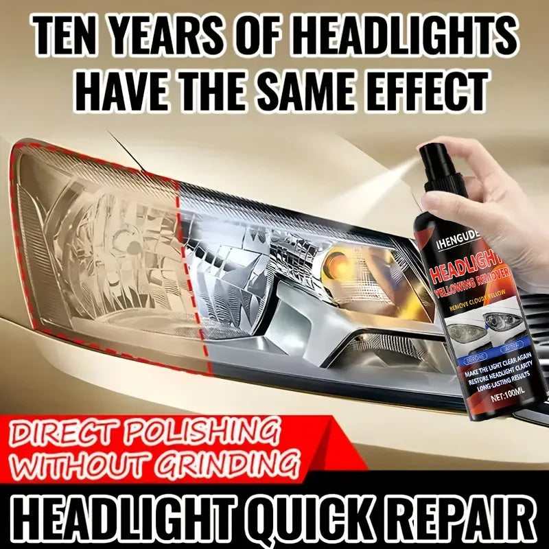 Professional Car Headlight Restorer - Removes Scratches and Blur, Restores Bulb Brightness, Expands Visibility, Suitable for Front and Rear Vehicle Lighting, Car Headlight Repair Fluid - Anti-Yellowing/Scratch/Fogging and Oxi