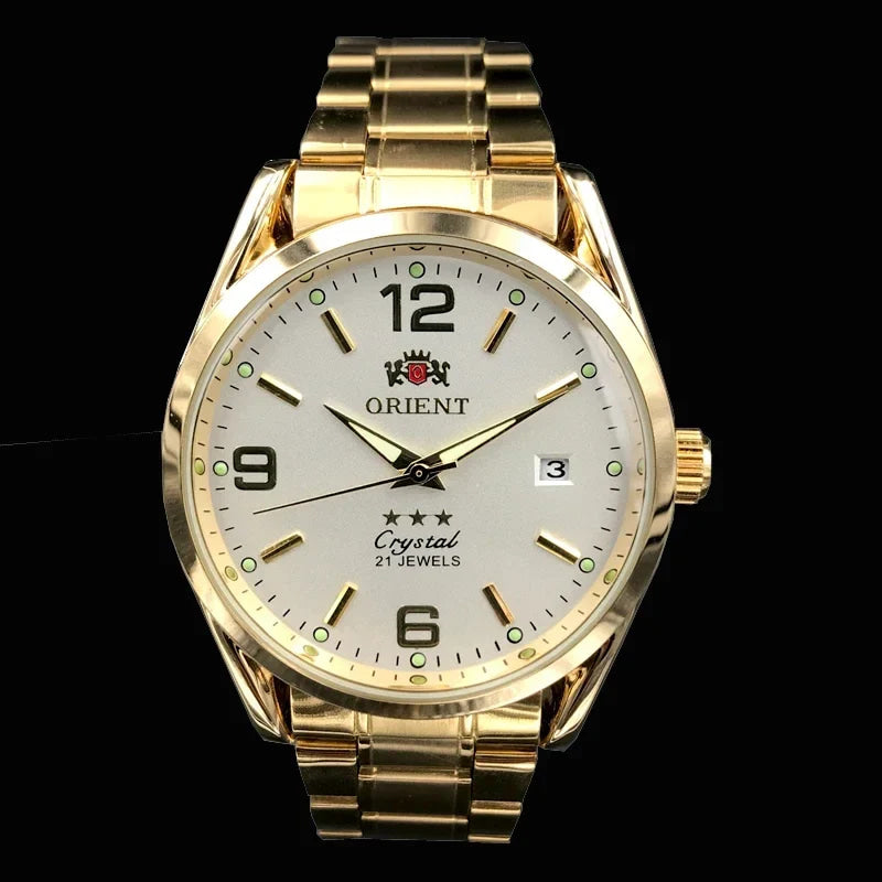 Orient Double Lion Classic Watch Series Men's Watch Stainless Steel Band Luxury Multi-Function Automatic Mechanical Tourbillon