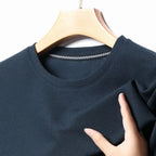 Nueva camiseta de manga corta con cuello redondo y gofres de verano para hombre, Top de manga corta