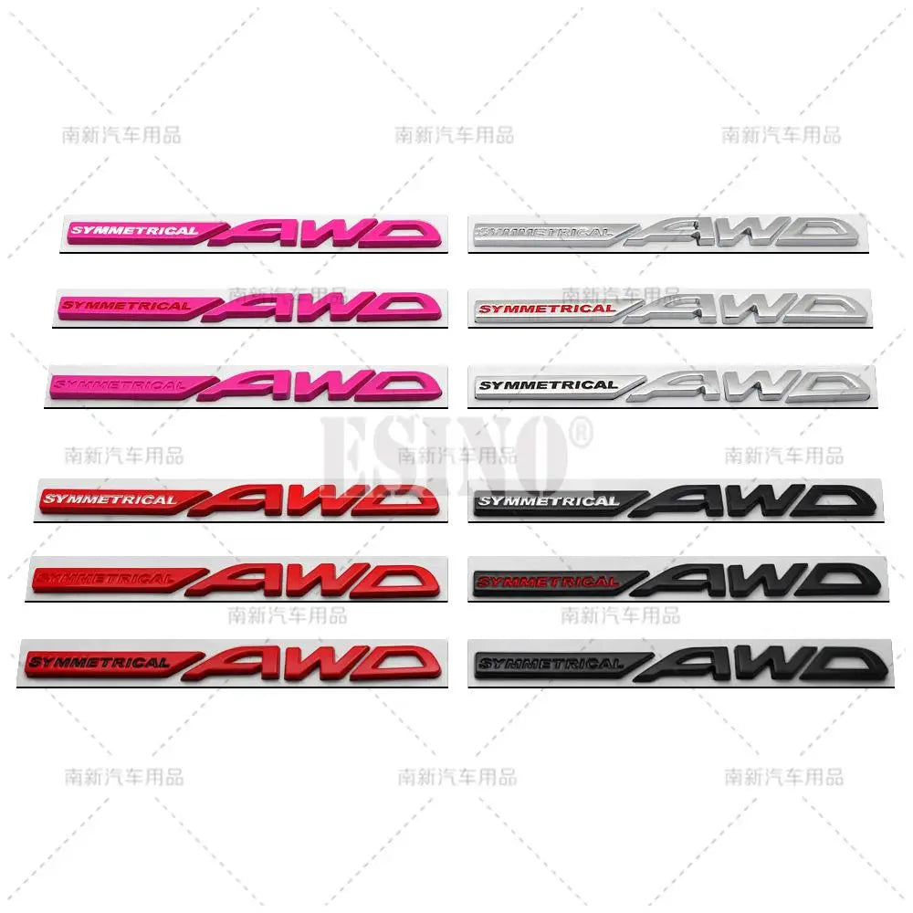 Symmetrical AWD Car Emblem Adhesive Metal Zinc Alloy Fender Badge for Subaru Legacy Forester XV Outback BRZ