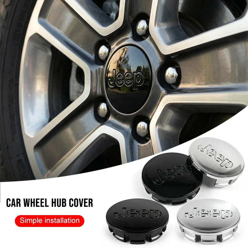 4Pcs/set Anti-Rust Snap-On Wheel Center Hub Caps Center Covers for Jeep Renegade Compass Wrangler JK Patriot Grand Cherokee SRT