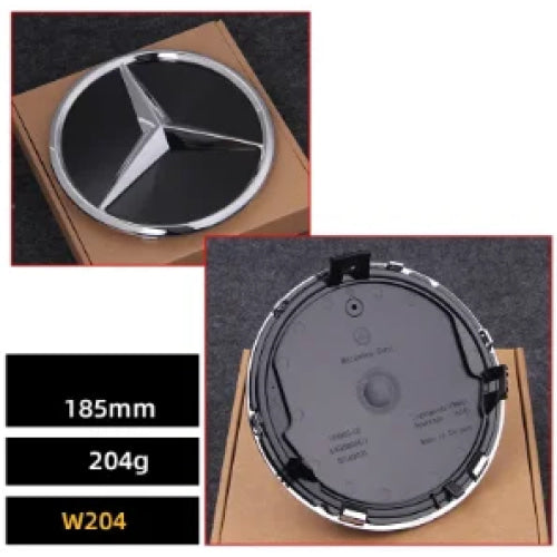 Car Front Grille Emblem Star Badge  Logo Chrome black Silver 3D Mirror Mercedes Benz W205 W204 W253 W213 W206 W166 gle VVVglc