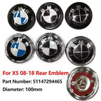 100mm Modified Car Rear Trunk Emblem Cover for BMW X5 2008-2018 Tail Replacement Badge Accessories Part Number 51147294465