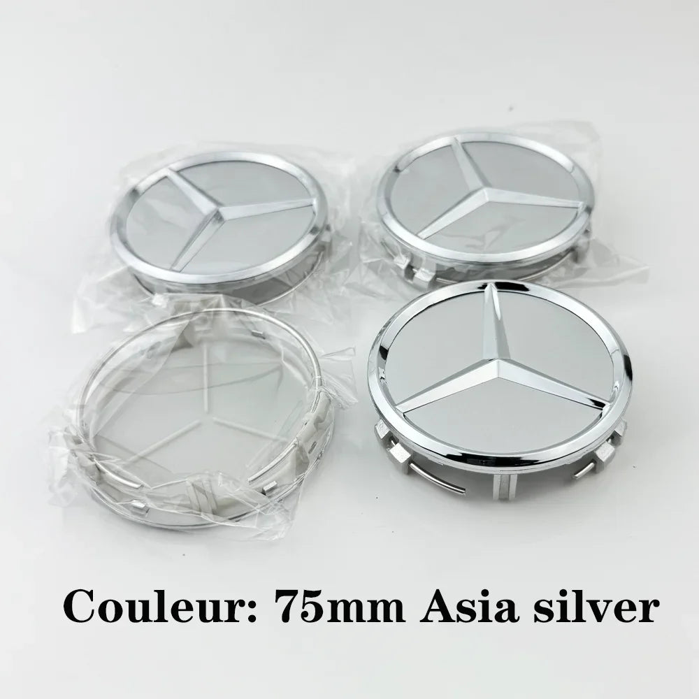For AMG 4pcs 75MM Car Wheel Center Hub Caps Covers Mercedes Benz A B C S Class AMG GLA CLA GLC W176 W221 W204 W205 accessories