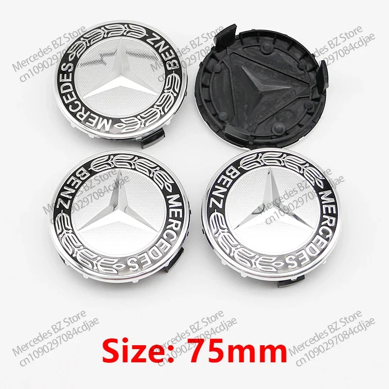 4pcs 56mm 75mm Car Wheel Center Hub Caps Cover Auto Accessories Mercedes Benz Amg C180 C200 C260 W108 W124 W126 W140 W168 W176