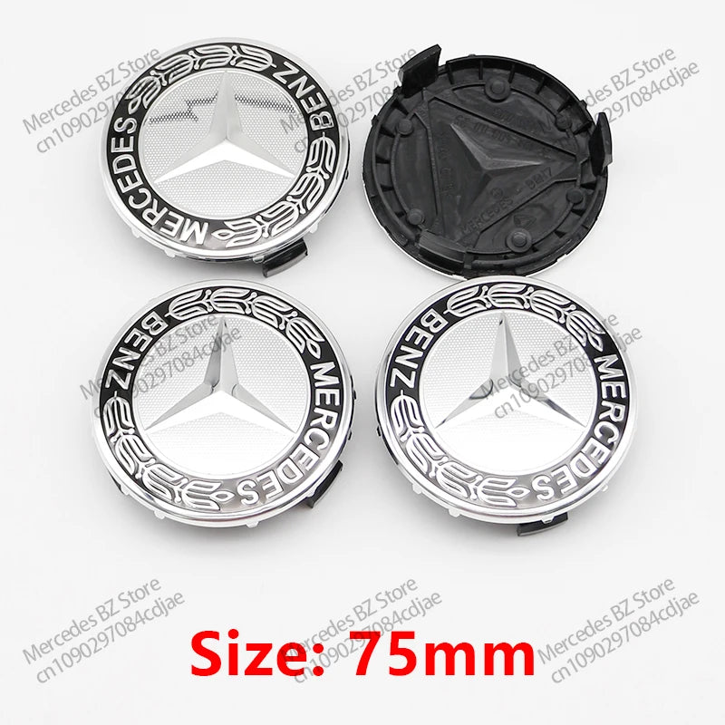 4pcs 56mm 75mm Car Wheel Center Hub Caps Cover Auto Accessories Mercedes Benz Amg C180 C200 C260 W108 W124 W126 W140 W168 W176