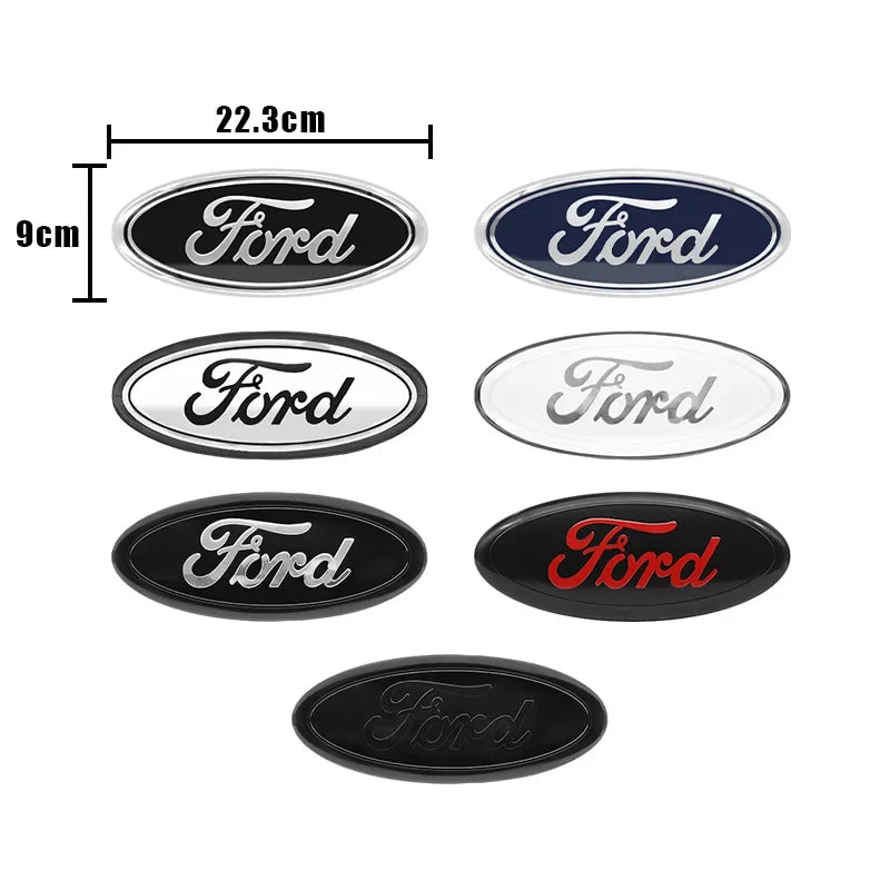 22.3X9cm Car Front Grille Emblem Stickers Rear Trunk Decal Replacement Accessories For Ford F150 F250 Edge Escape Transit Fusion