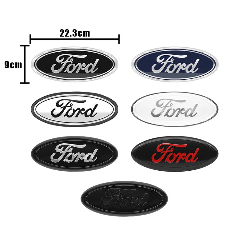 22.3X9cm Car Front Grille Emblem Stickers Rear Trunk Decal Replacement Accessories For Ford F150 F250 Edge Escape Transit Fusion