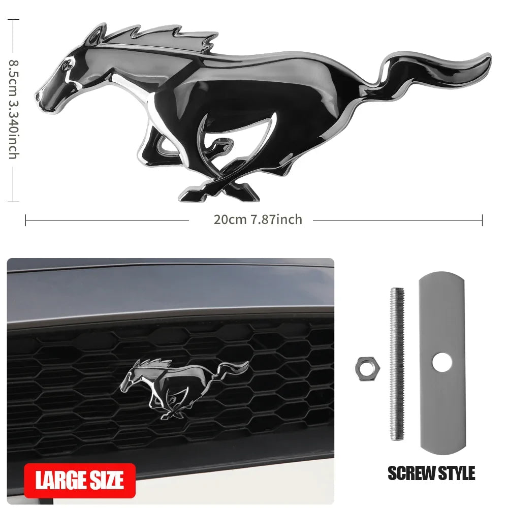 3D Metal Car Front Grille Emblem Logo Rear Trunk Badge Sticker For Ford Mustang Fiesta Focus Ranger Smax Kuga Mondeo Accessories