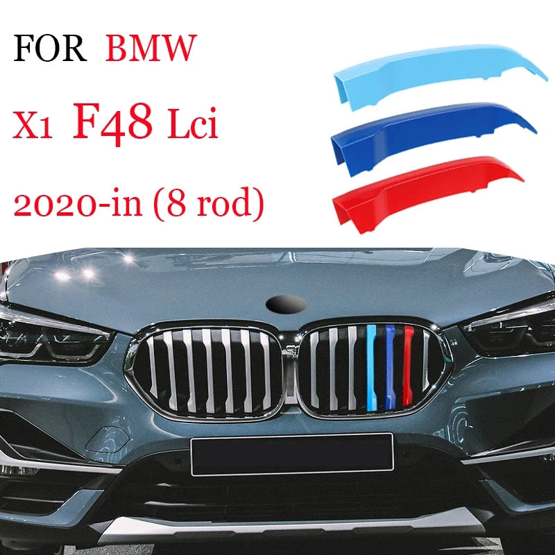 ABS Car Grille Trim Strip For BMW X1 X2 X3 X4 X5 X6 X7 E84 F48 F49 F39 E83 F25 G01 F26 G02 E70 F15 E53 G05 E71 E72 F16 G06 G07