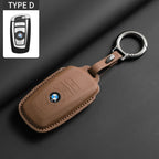 Soft Leather Car Key Case Full Cover Shell For BMW 1 2 3 4 5 6 Series X1 X3 X4 X5 X6 F36 F25 F26 F30 F34 F10 F07 F20 Z10 F15 F16