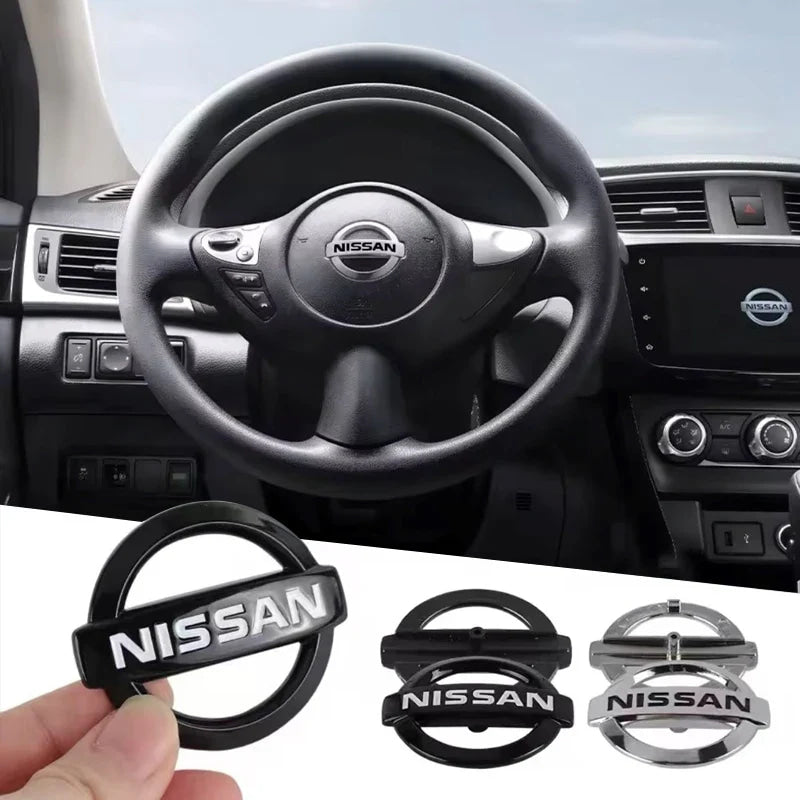 Car Steering Wheel Emblem Decals Badge For Nissan Qashqai Juke Pulsar Sentra Altima Patrol Micra Rogue Almera Versa Pathfinder