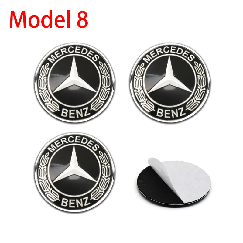4pc 56mm 60mm 65mm Car Logo Wheel Center Stickers Auto Accessories For Mercedes Benz AMG W204 W124 W205 W203 W211 W201 W108 W210