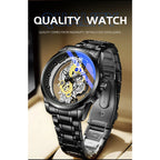 TPW Hot Trendy Fashion Wholesale Men Golden Black Blue Skeleton NOT Automatic Watch Quartz Wrist Watches Luxury 2024